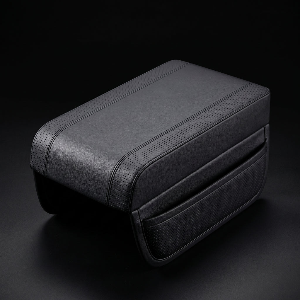 Segurecar Memory Foam Armrest Cushion | Center Console Riser with Side Storage Pocket
