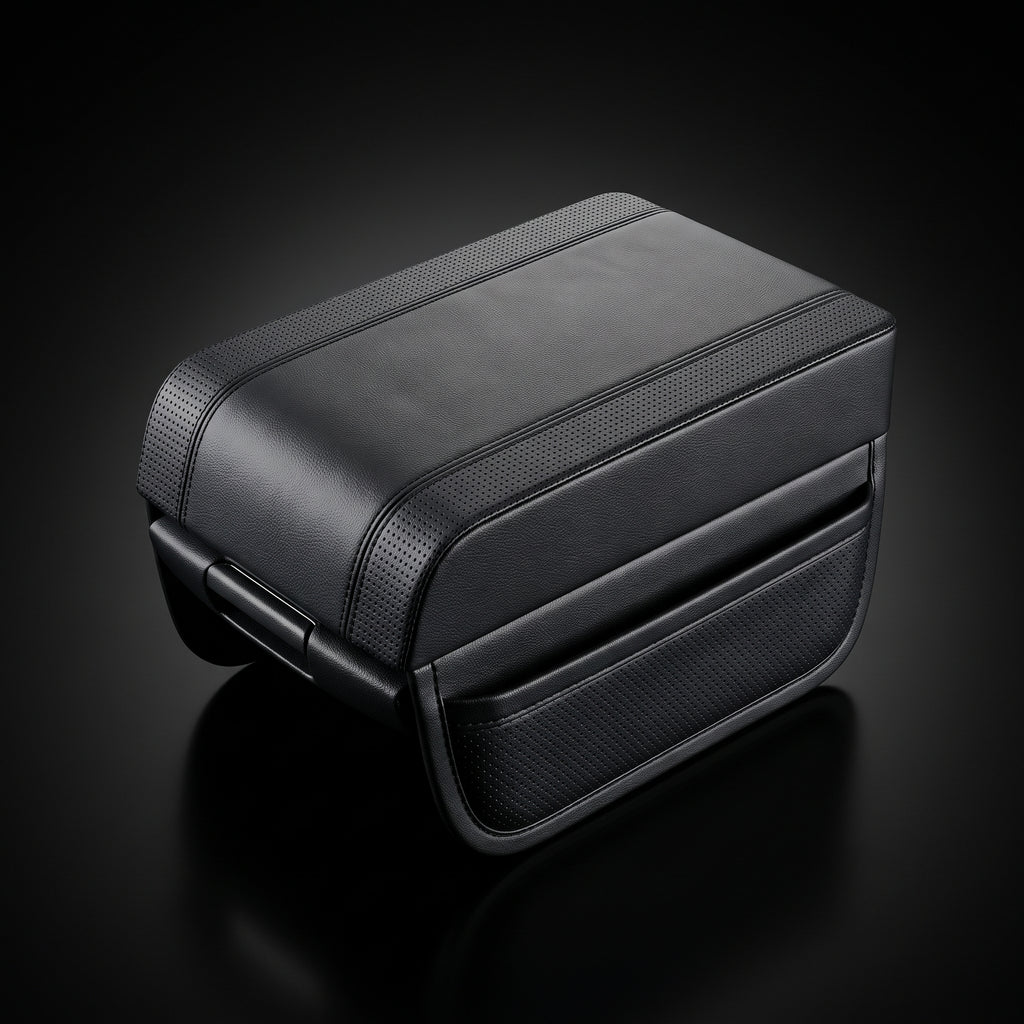 Segurecar Memory Foam Armrest Cushion | Center Console Riser with Side Storage Pocket