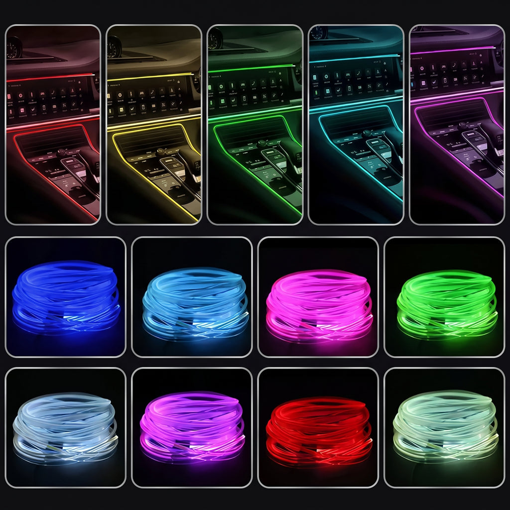Segurecar Car Interior Ambient Lighting | App-Controlled RGB LED Strip with Music Sync