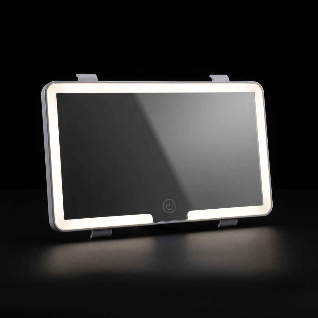 Segurecar Rechargeable LED Sun Visor Mirror | Touch-Control Lighted Vanity Mirror