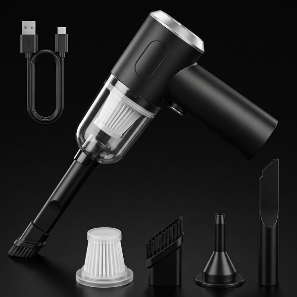 Segurecar Cordless Handheld Car Vacuum | Rechargeable Mini Vacuum with 3 Nozzles