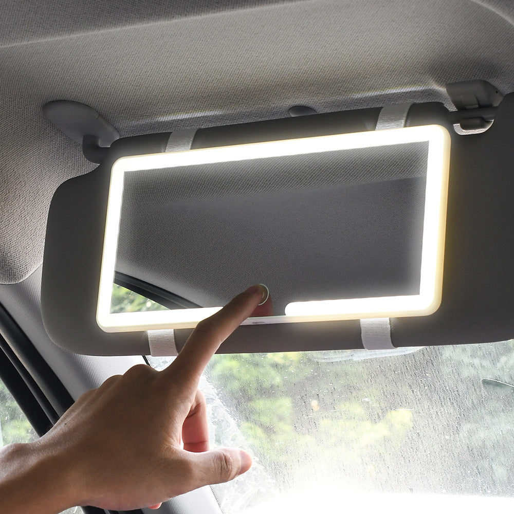 Segurecar Rechargeable LED Sun Visor Mirror | Touch-Control Lighted Vanity Mirror